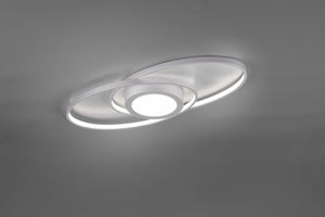 GALAXY PLAFONIERA LED 28W · 1x 3400lm, 3000K DOPPIA ELLISSE ALLUMINIO CON LUCE CENTRALE E REGOLAZIONE INTENSITA' CON INTERRUTTORE L.57CM
