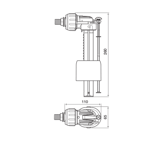 GALLEGGIANTE COMPACT ATTACCO LATERALE OTTONE 3/8”