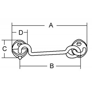 GANCIO FERMAPORTE INOX MM.100