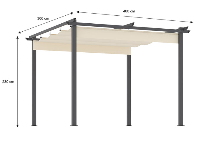 Gazebo pergola da giardino 3x4 mod. Havana GAPE11HA-3.4