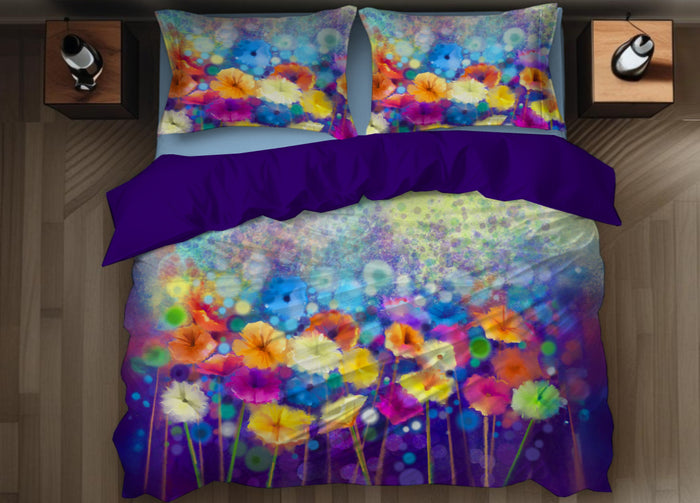 Copripiumino Matrimoniale Stampa Digitale Made Italy 100% Cotone Garden