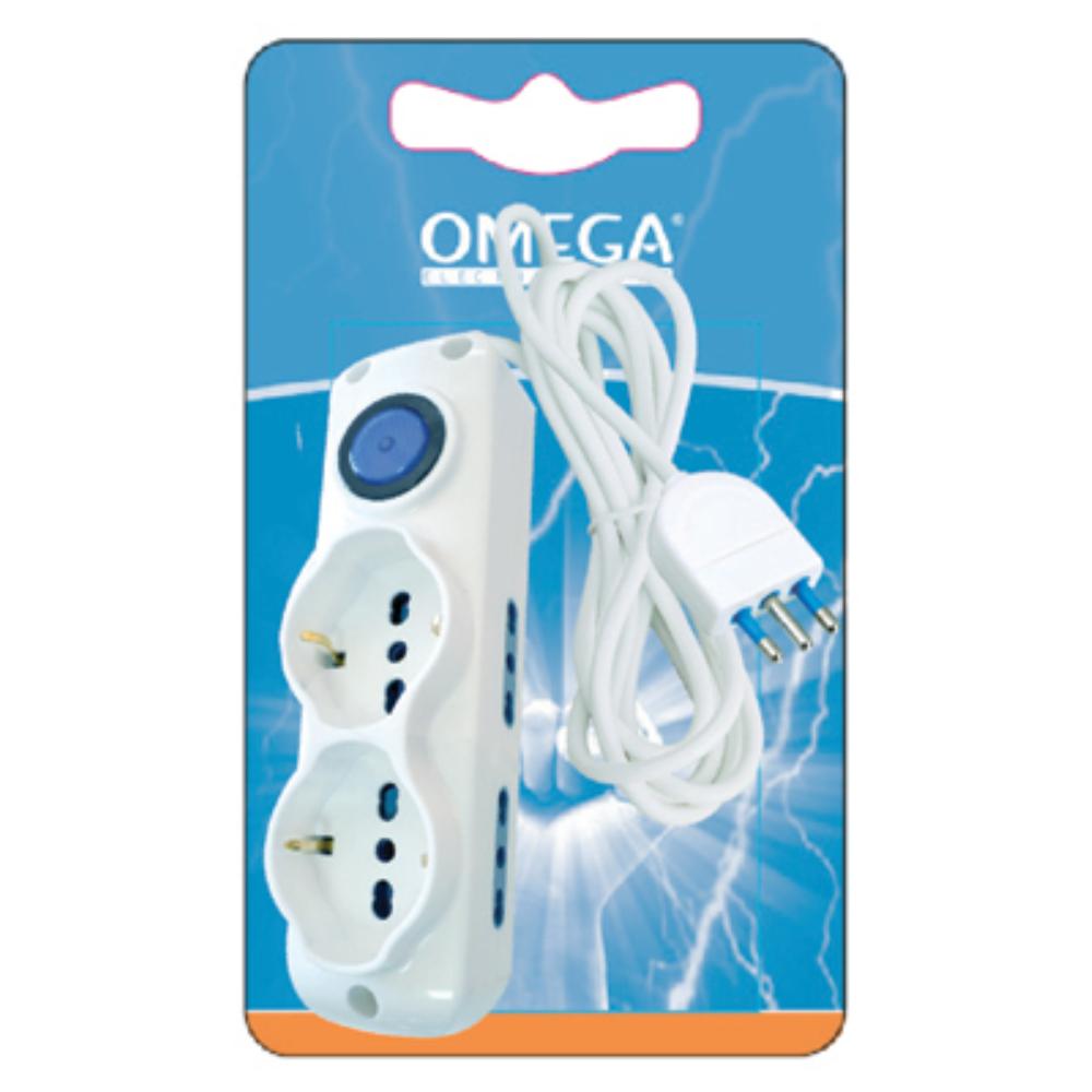 MULTIPRESA 2 SCHUKO 4BPRESE 10/16A 2P+T CAVO 1,5MT 3x1mm SPINA 16A