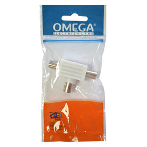 ADATTATORE TRIPLO COASSIALE JACK 9,5MM ENTRATA FEMMINA 2 USCITE MASCHIO