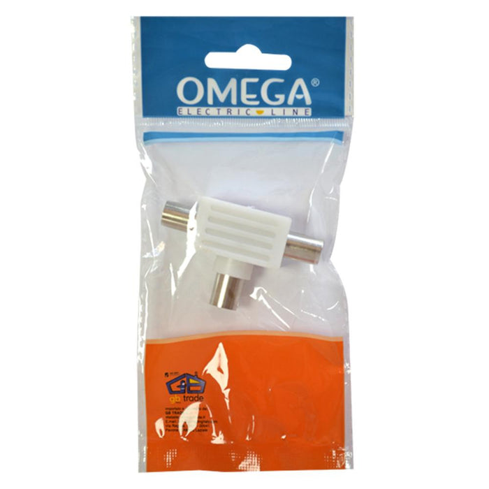 ADATTATORE TRIPLO COASSIALE JACK 9,5MM ENTRATA FEMMINA 2 USCITE MASCHIO