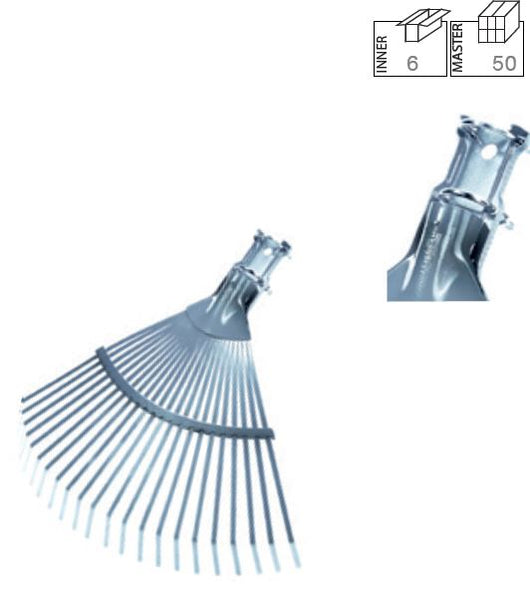 Rastrello da giardino a morsetti, acciaio al carbonio #45 zincato, senza