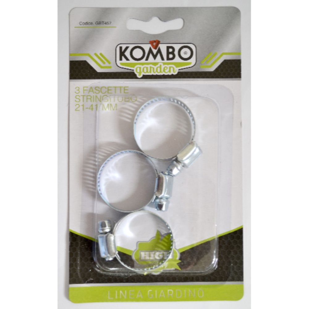 Set 3 pezzi fascette stringitubo in acciaio al carbonio zincato, 21-41mm