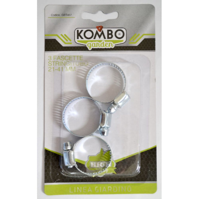 Set 3 pezzi fascette stringitubo in acciaio al carbonio zincato, 21-41mm