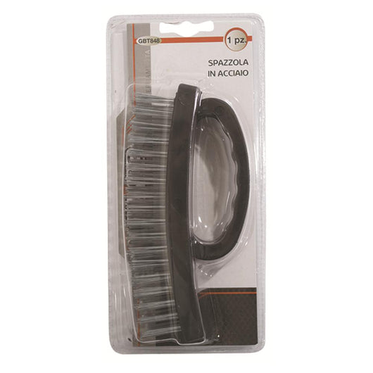 Spazzola in Acciaio con Manico Ergonomico in ABS e Setole in Acciaio 80x160mm