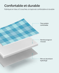 Coperta da picnic con 4 picchetti grande tappetino per campeggio giardino spiaggia uso esterno idrorepellente pieghevole portatile blu 12_0005259