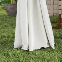 Gazebo da Giardino 3x4 m con Tende Rimovibili, Doppio Tetto e Struttura in Metallo, Crema