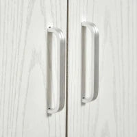 Mobile Cucina Multiuso con Ruote, Armadietto e Ripiano per Microonde, Credenza Alta in Legno Truciolare, 60.4x40.3x97cm Bianco