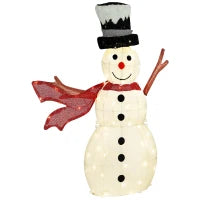 Pupazzo di Neve 78 LED, Luci Bianco Caldo/Multicolore, Telaio in Acciaio, Interno/Esterno