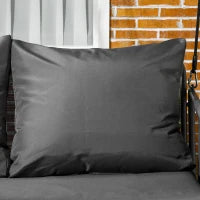 Dondolo da Giardino 2 Posti con Cuscini e Tasche, in Acciaio e Textilene, 168x117x181 cm, Grigio Scuro