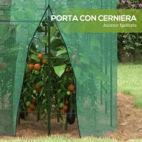 Serra per Piante a Rete 3x1x1.5m con Porta a Cerniera e Picchetti a Terra, Verde