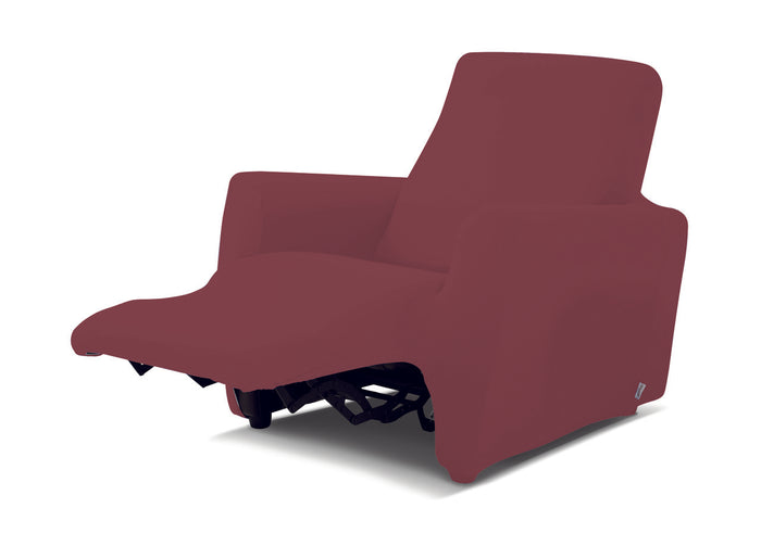 Copripoltrona Reclinabile Antimacchia Elasticizzata Genius Relax Lounge Tinta Unita - Poltrona - Bordeaux 1003