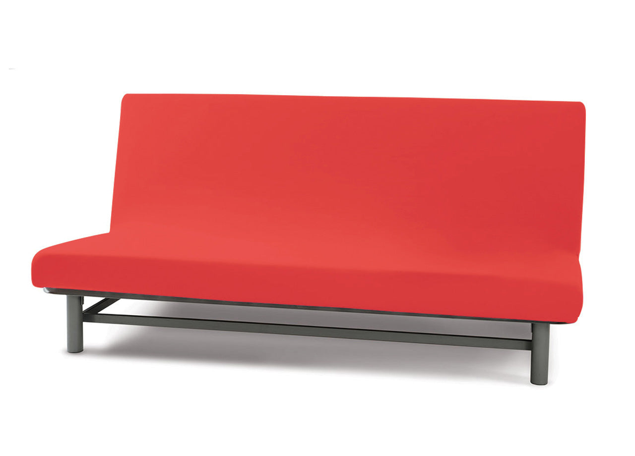 Copridivano Genius Queen Senza Braccioli In Tinta Unita - 2 Posti - Rosso 1016