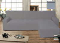 Copridivano Genius Con Penisola Chaise Longue Modello Swing Colore Grigio Sassi - Destra - Grigio