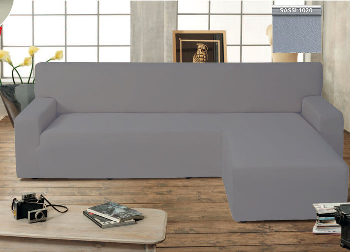 Copridivano Genius Con Penisola Chaise Longue Modello Swing Colore Grigio Sassi - Destra - Grigio