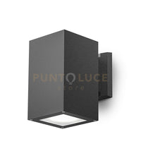 GES1013- APPLIQUE QUADRATA IN ALLUMINIO COLORE GRIGIO ANTRACITE 1 LUCE ATTCCO E27 IP65