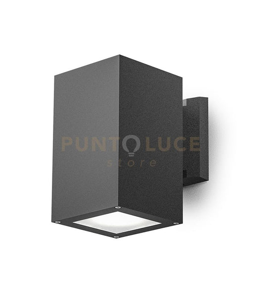 GES1013- APPLIQUE QUADRATA IN ALLUMINIO COLORE GRIGIO ANTRACITE 1 LUCE ATTCCO E27 IP65