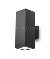 GES1016- APPLIQUE RETTANGOLARE IN ALLUMINIO COLORE GRIGIO ANTRACITE 2 LUCI ATTCCO E27 IP65