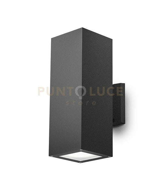GES1016- APPLIQUE RETTANGOLARE IN ALLUMINIO COLORE GRIGIO ANTRACITE 2 LUCI ATTCCO E27 IP65