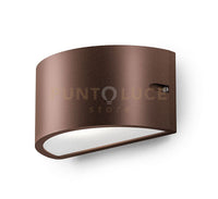 GES1052- APPLIQUE DOPPIA EMISSIONE 1 LUCE ATTACCO E27 COLORE MARRONE IN ALLUMINIO IP54