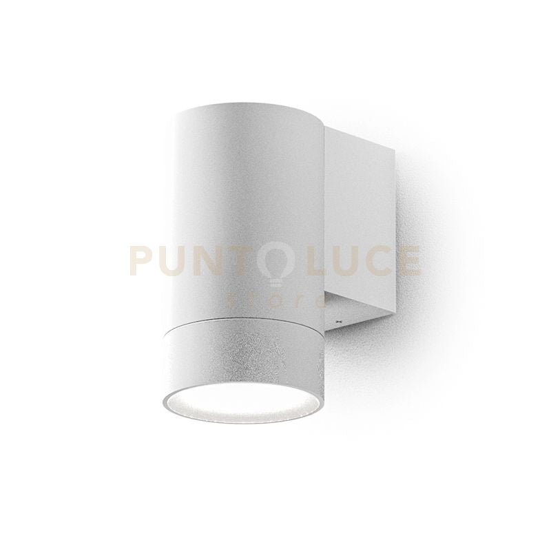 GES1060- APPLIQUE 1 LUCE ATTCACO GU10 COLORE BIANCO IN ALLUMINIO IP54 H.11,5CM