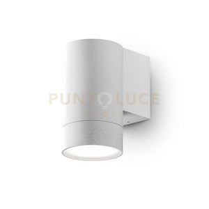 GES1060- APPLIQUE 1 LUCE ATTCACO GU10 COLORE BIANCO IN ALLUMINIO IP54 H.11,5CM