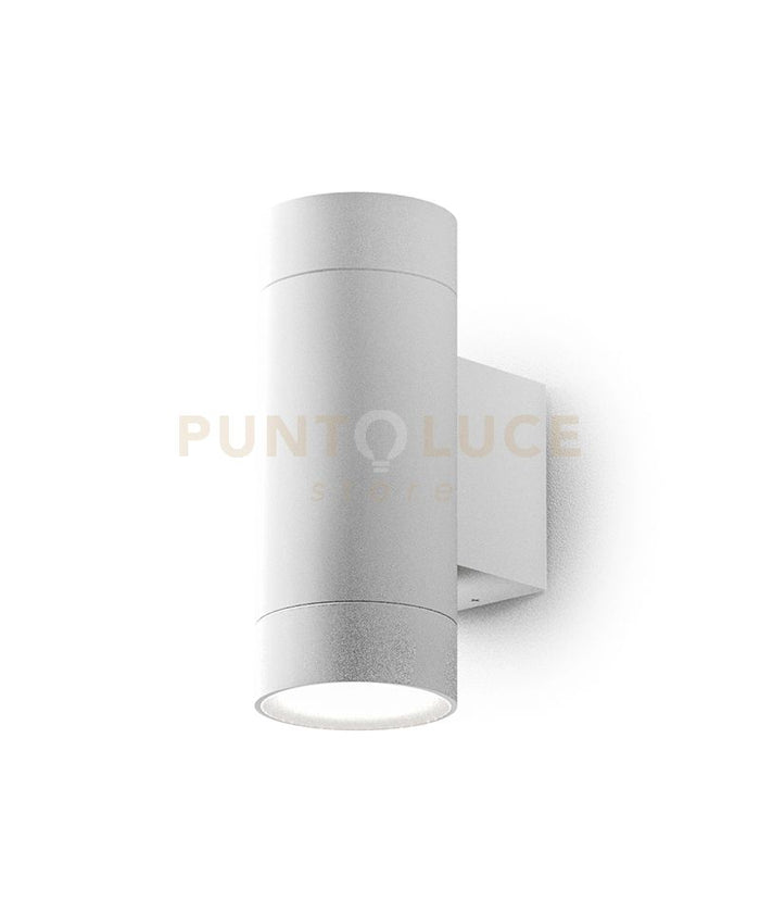GES1064- APPLIQUE 1 LUCE ATTCACO GU10 COLORE BIANCO IN ALLUMINIO IP54 H.16CM