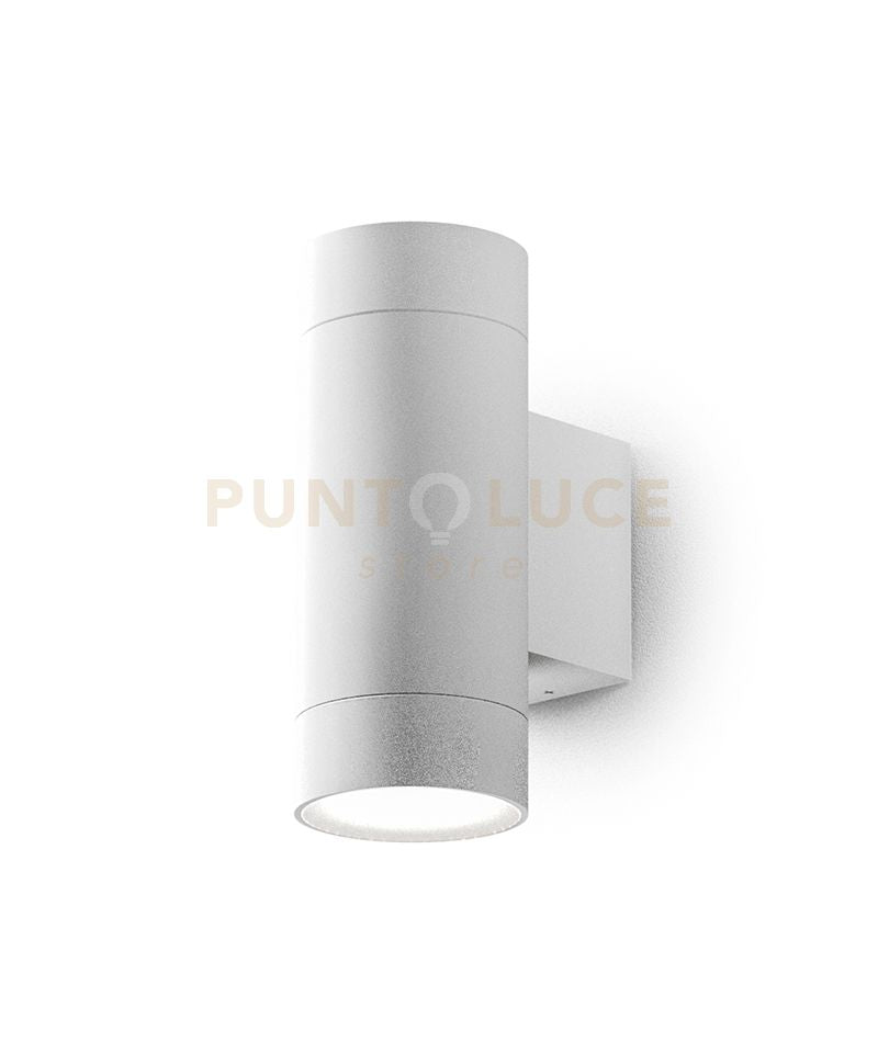 GES1064- APPLIQUE 1 LUCE ATTCACO GU10 COLORE BIANCO IN ALLUMINIO IP54 H.16CM