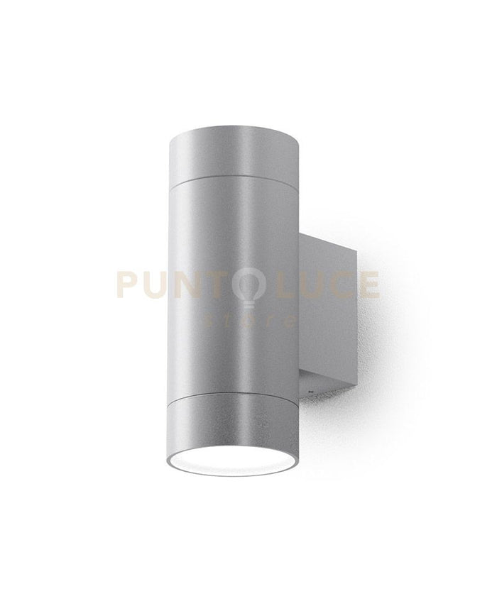 GES1066- APPLIQUE 1 LUCE ATTCACO GU10 COLORE GRIGIO ALLUMINIO IN ALLUMINIO IP54 H.16CM