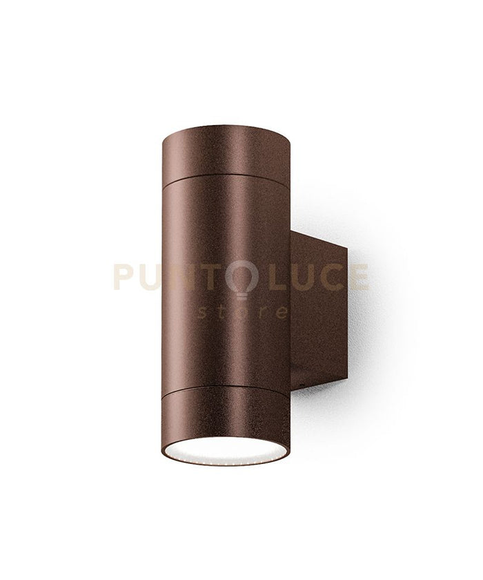 GES1067- APPLIQUE 1 LUCE ATTCACO GU10 COLORE MARRONE IN ALLUMINIO IP54 H.16CM