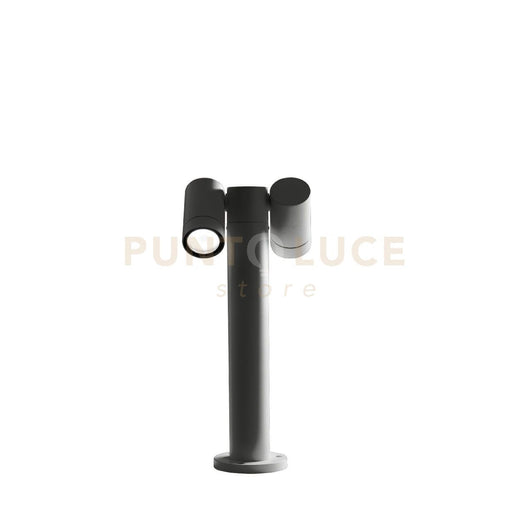 GES1122- PALETTO IN ALLUMINIO 2 LUCI ATTACCO GU10 ANTRACITE IP65 H.45CM ORIENTABILE