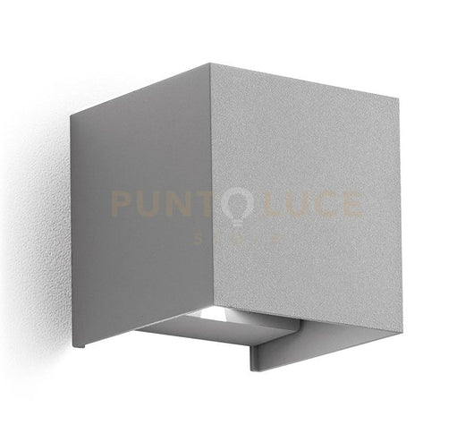 GES862C- APPLIQUE GRIGIO ALLUMINIO A LED 2 LUCI BIEMISSIONE 3000K 500LM 2X5W  IP54