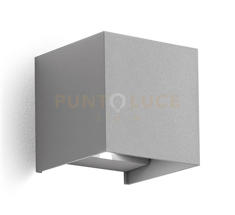 GES862C- APPLIQUE GRIGIO ALLUMINIO A LED 2 LUCI BIEMISSIONE 3000K 500LM 2X5W  IP54