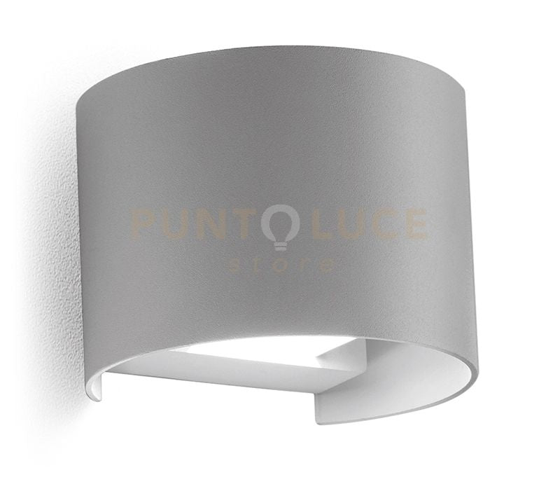 GES872N- APPLIQUE IN ALLUMINIO E VETRO COLORE GRIGIO ALLUMINIO LED 4000K 550LM 2X5W BIEMISSIONE
