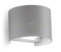 GES872N- APPLIQUE IN ALLUMINIO E VETRO COLORE GRIGIO ALLUMINIO LED 4000K 550LM 2X5W BIEMISSIONE