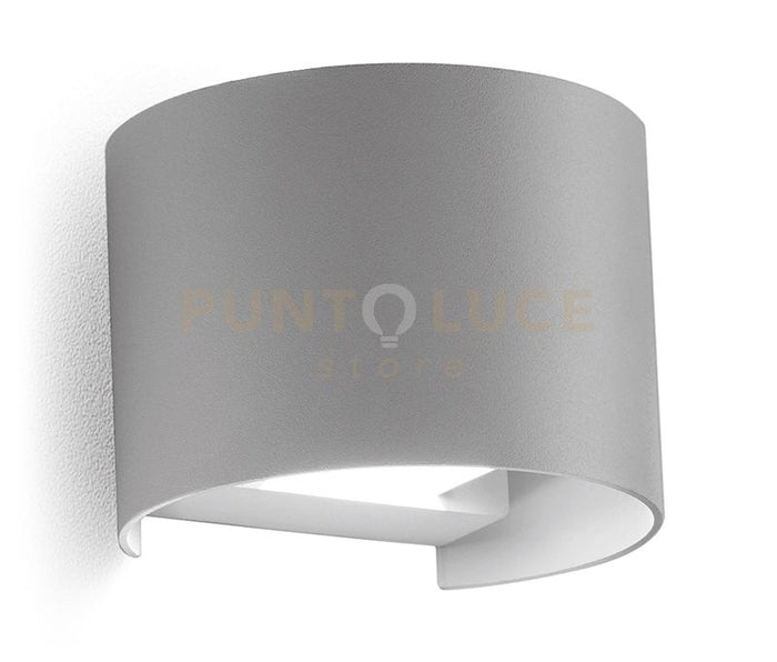 GES872N- APPLIQUE IN ALLUMINIO E VETRO COLORE GRIGIO ALLUMINIO LED 4000K 550LM 2X5W BIEMISSIONE