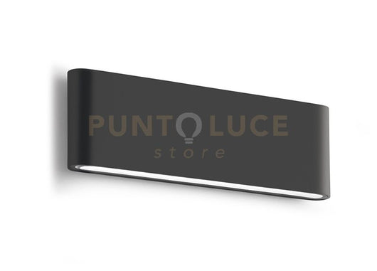 GES884N-  APPLIQUE  ANTRACITE A LED 4000K 1270LM 2X12W BIEMISSIONE  IP54 ALLUMINIO E VETRO 28CM
