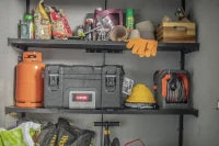 Porta Attrezzi da Giardino High Store+, 1400L, Effetto Legno Spazzolato, Grigio, 140x73,6x170,4H cm