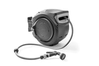 REWALL GLOBO 25,avvolgitubo autom.da parete,25M tubo 1/2",pistola,raccordi,presa rubinetto,staffa.Prodotto Regno Unito.