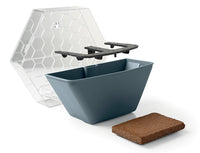 MODO GRIGIO SCURO, vaso da interno modulabile, appendibile a muro o da appoggio, MADE IN ITALY