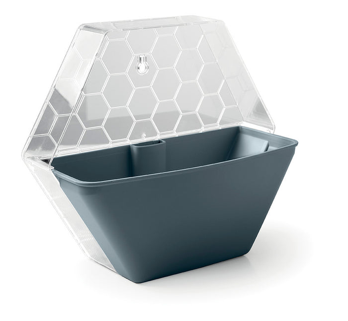 MODO GRIGIO SCURO, vaso da interno modulabile, appendibile a muro o da appoggio, MADE IN ITALY