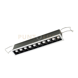 GFA1121N- FARETTO DA INCASSO 10 LUCI LED 4000K 1650LM 20W ANTIABBAGLIO COLORE BIANCO