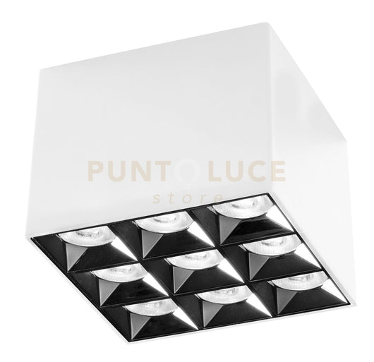 GFA1141C- FARETTO BIANCO 9 LUCI LED 3000K 2800LM 36W 12x12CM
