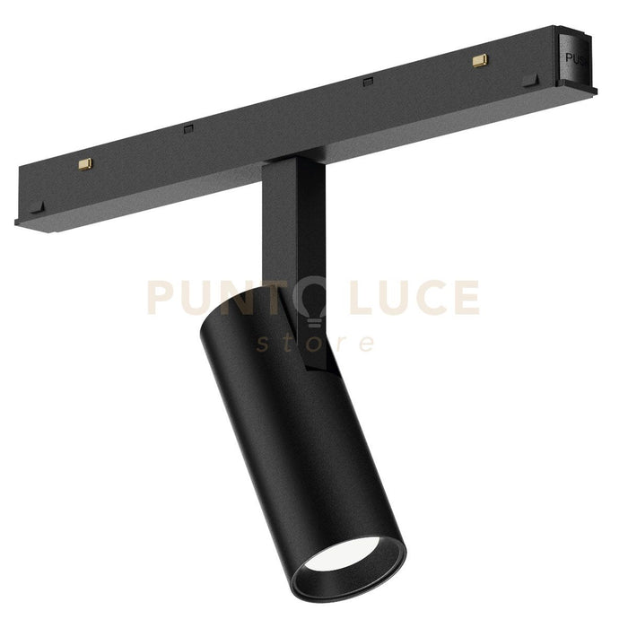GFA1350ND- MODULO LED INCLINABILE REGOLABILE PER BINARIO DOPPIA ACCENSIONE AD INCASTRO MAGNETICO PER BINARIO 48V 4000K 638LM 8W D.3,4CM NERO DIMMERABILE