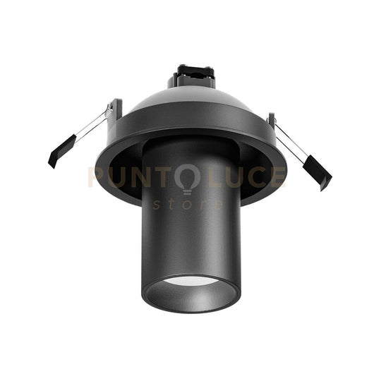 GFA1381-  FARETTO AD INCASSO ORIENTABILE 1 LUCE ATTACCO GU10 COLORE NERO SATINATO D.5,7CM