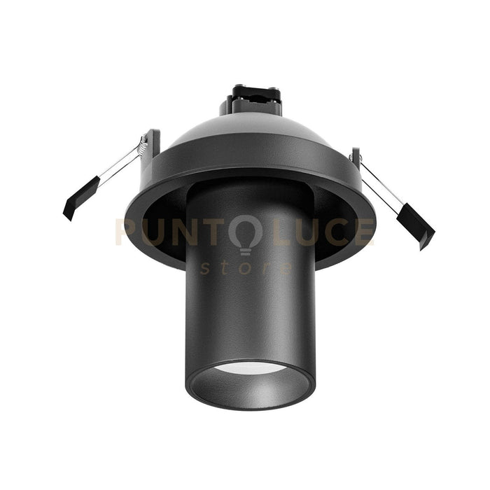 GFA1381-  FARETTO AD INCASSO ORIENTABILE 1 LUCE ATTACCO GU10 COLORE NERO SATINATO D.5,7CM