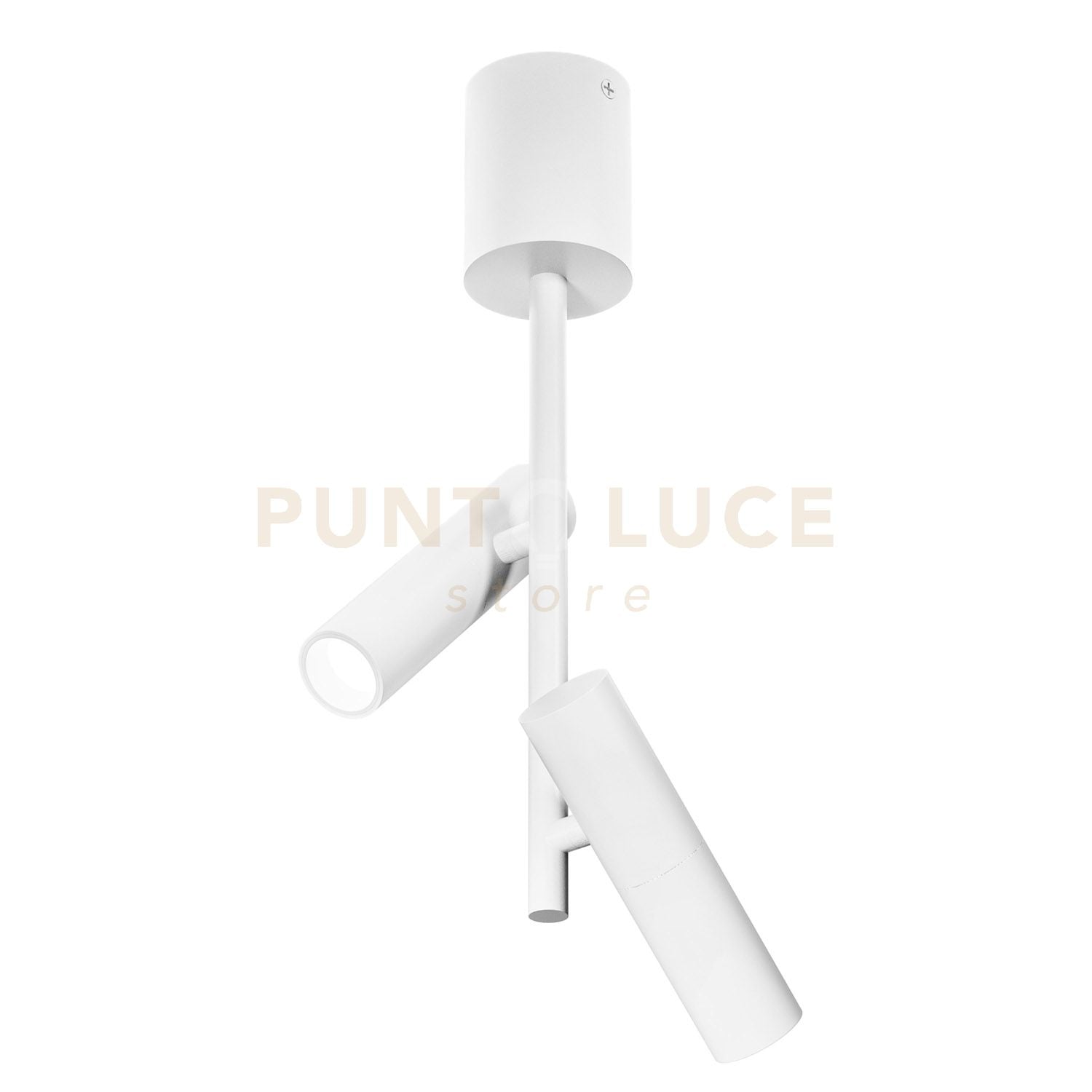 GFA1454C- FARETTO SPOT ORIENTABILE 2 LUCI ATTACCO LED 3000K 1066LM 2X7W COLORE BIANCO SATINATO D.3,5CM H.43CM